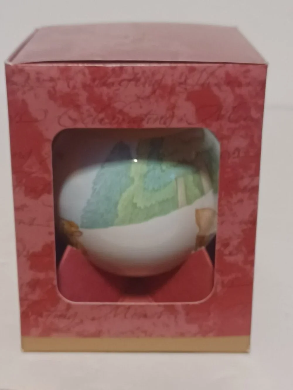 Hallmark Christmas Keepsake Ornament Dated 2001 "WINTER FRIENDS" Glass Ball - Picture 4 of 13